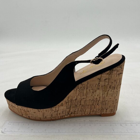 FOWT  Wedge Platform Pumps Peep Open Toe Ankle Strap Slingback Backstrap High He - Picture 1 of 7
